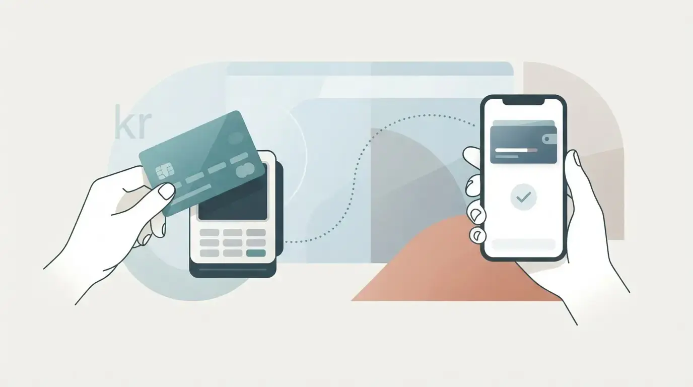 Danske betalingsmuligheder med kort, mobilbetaling og DKK.